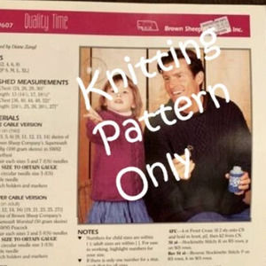 New Brown Sheep Quality Time 9607 Diane Zangl Adult Child Sweat Knitting Pattern